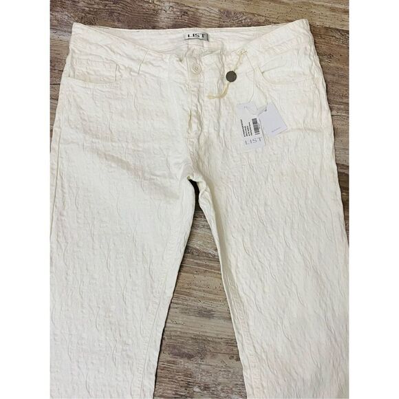 LIST Jeans Flared Paradise Pants Stretch White Women’s Italian44 USA14 - Picture 3 of 8